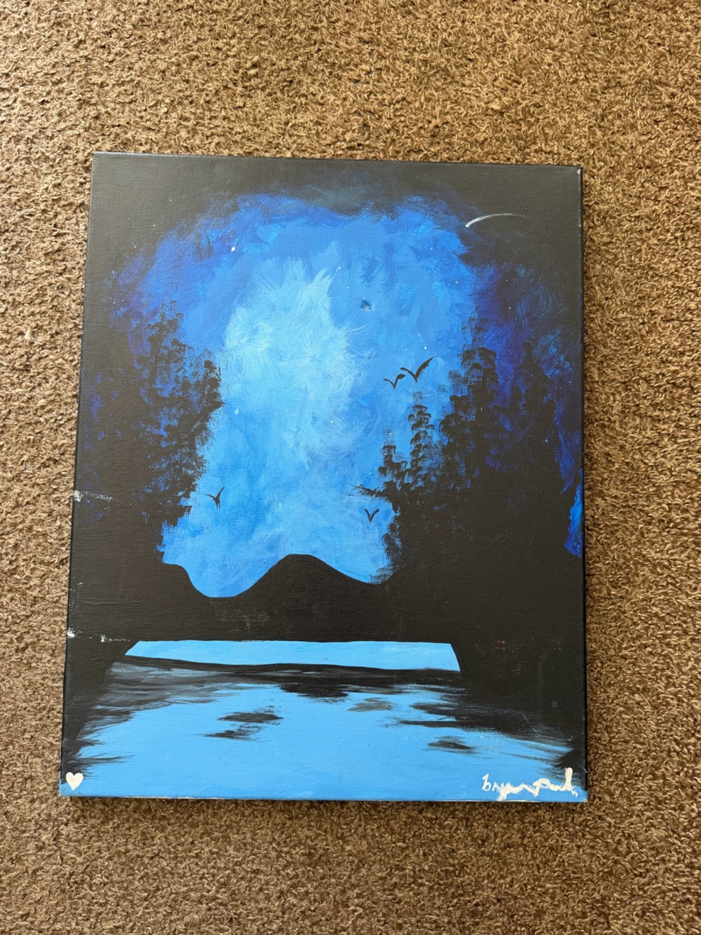 Original Blue & Black Abstract Painting